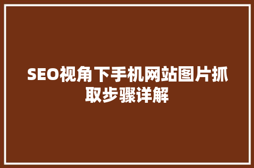 SEO视角下手机网站图片抓取步骤详解