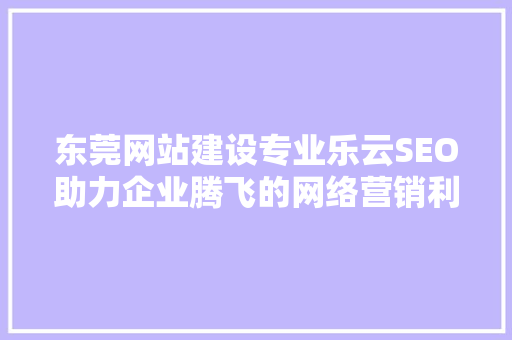 东莞网站建设专业乐云SEO助力企业腾飞的网络营销利器