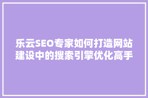 乐云SEO专家如何打造网站建设中的搜索引擎优化高手  第1张
