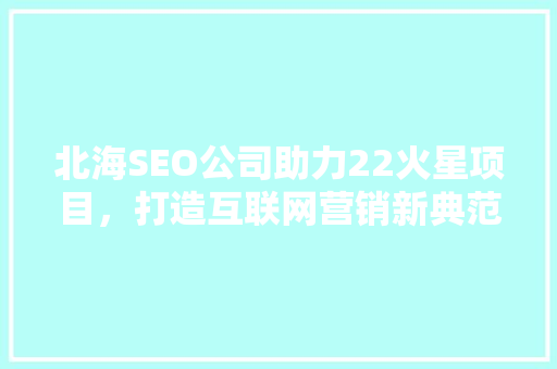 北海SEO公司助力22火星项目，打造互联网营销新典范
