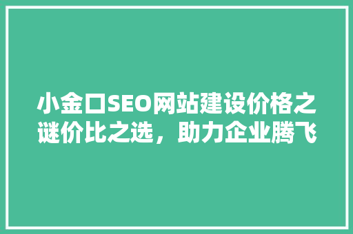 小金口SEO网站建设价格之谜价比之选，助力企业腾飞  第1张