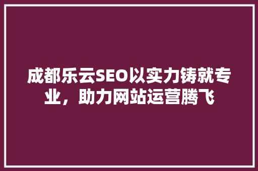 成都乐云SEO以实力铸就专业，助力网站运营腾飞