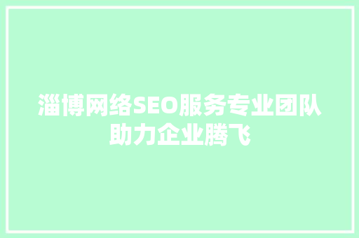 淄博网络SEO服务专业团队助力企业腾飞  第1张