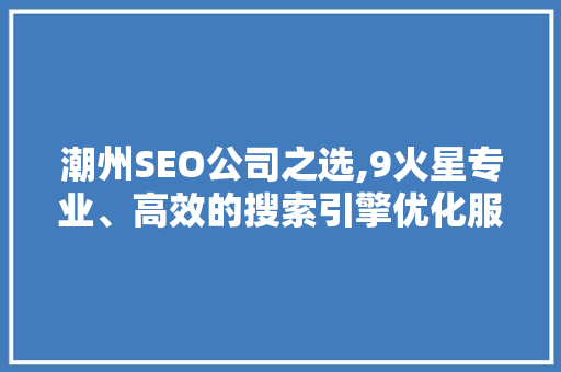 潮州SEO公司之选,9火星专业、高效的搜索引擎优化服务  第1张