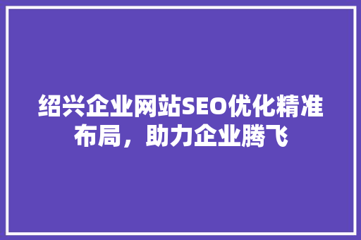 绍兴企业网站SEO优化精准布局，助力企业腾飞