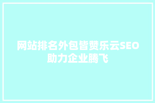 网站排名外包皆赞乐云SEO助力企业腾飞