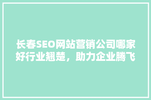 长春SEO网站营销公司哪家好行业翘楚，助力企业腾飞  第1张
