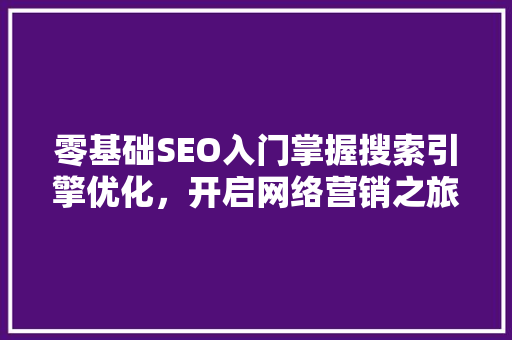 零基础SEO入门掌握搜索引擎优化，开启网络营销之旅