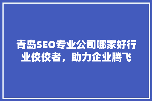 青岛SEO专业公司哪家好行业佼佼者，助力企业腾飞