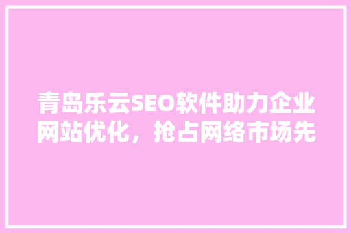 青岛乐云SEO软件助力企业网站优化，抢占网络市场先机  第1张