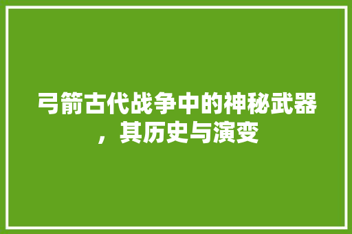 弓箭古代战争中的神秘武器，其历史与演变