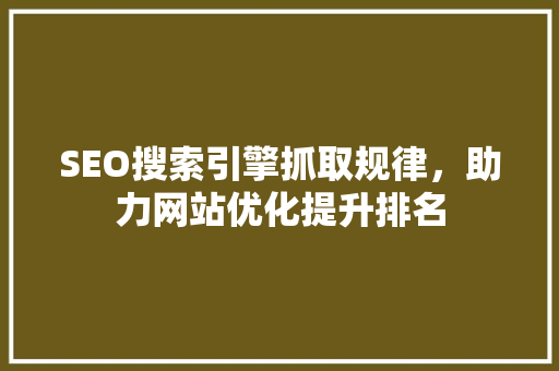 SEO搜索引擎抓取规律，助力网站优化提升排名