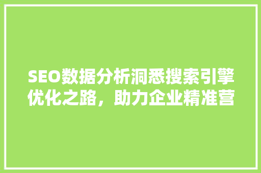 SEO数据分析洞悉搜索引擎优化之路，助力企业精准营销  第1张