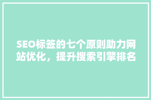 SEO标签的七个原则助力网站优化，提升搜索引擎排名  第1张