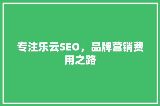 专注乐云SEO，品牌营销费用之路