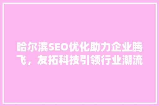 哈尔滨SEO优化助力企业腾飞，友拓科技引领行业潮流