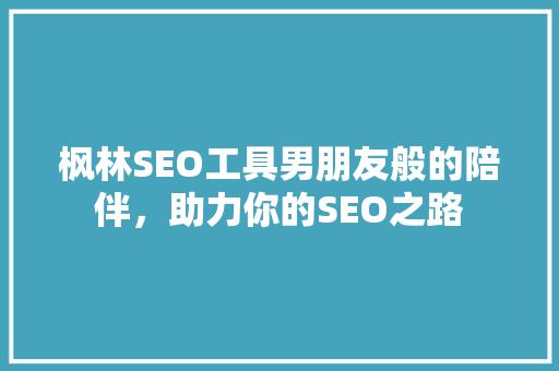 枫林SEO工具男朋友般的陪伴，助力你的SEO之路