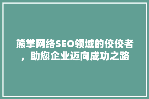 熊掌网络SEO领域的佼佼者，助您企业迈向成功之路