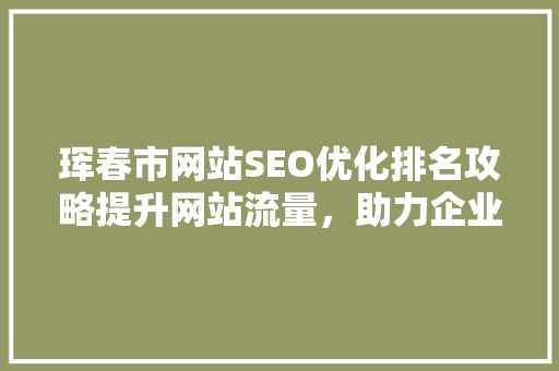珲春市网站SEO优化排名攻略提升网站流量，助力企业腾飞