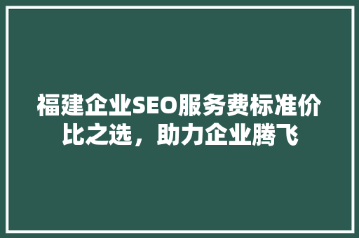 福建企业SEO服务费标准价比之选，助力企业腾飞
