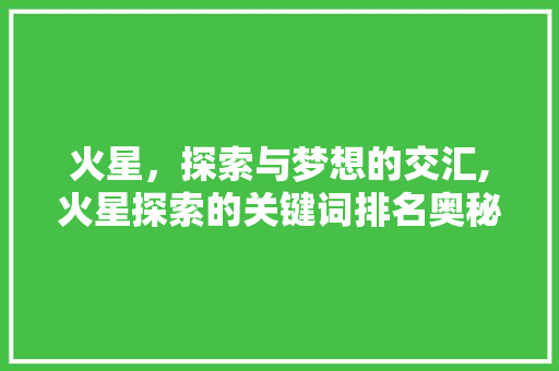 火星，探索与梦想的交汇,火星探索的关键词排名奥秘