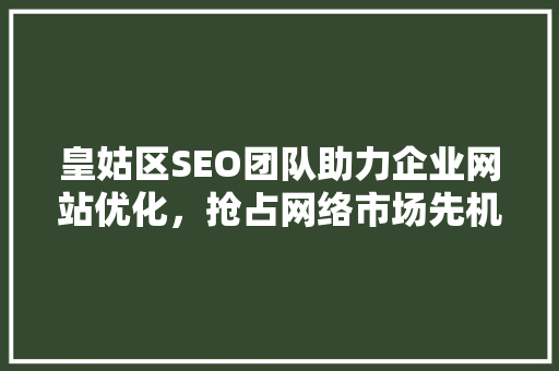 皇姑区SEO团队助力企业网站优化，抢占网络市场先机  第1张