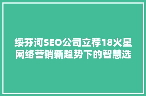 绥芬河SEO公司立荐18火星网络营销新趋势下的智慧选择
