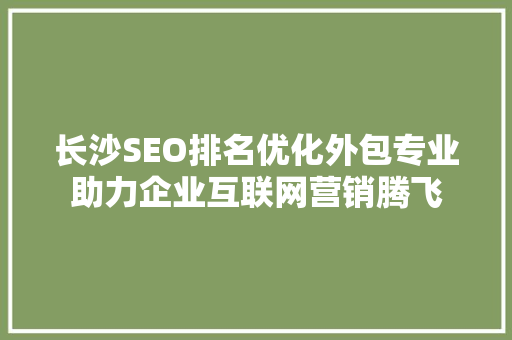 长沙SEO排名优化外包专业助力企业互联网营销腾飞