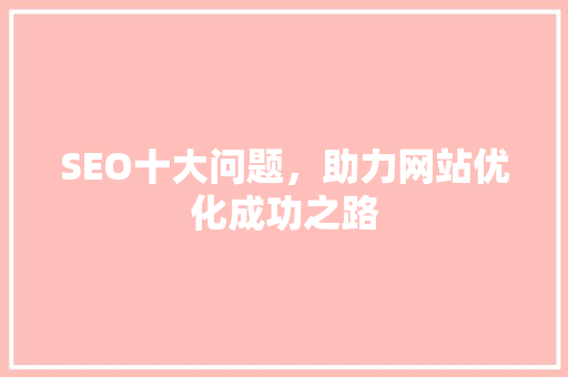 SEO十大问题，助力网站优化成功之路  第1张