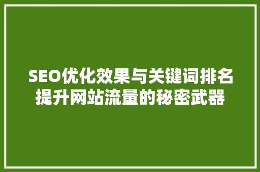 SEO优化效果与关键词排名提升网站流量的秘密武器