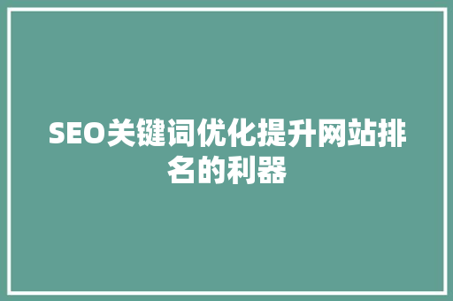 SEO关键词优化提升网站排名的利器