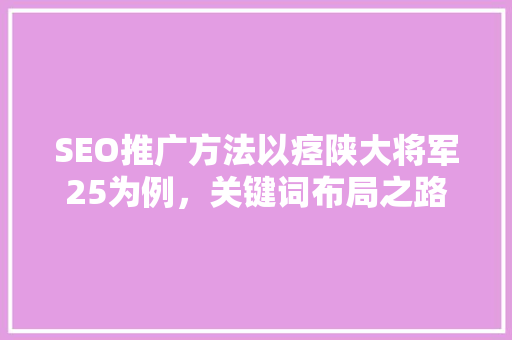 SEO推广方法以痉陕大将军25为例，关键词布局之路