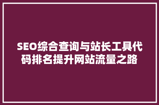 SEO综合查询与站长工具代码排名提升网站流量之路