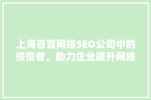 上海百首网络SEO公司中的佼佼者，助力企业提升网络竞争力