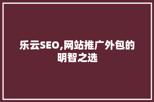 乐云SEO,网站推广外包的明智之选