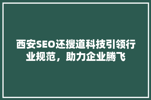 西安SEO还搜道科技引领行业规范，助力企业腾飞
