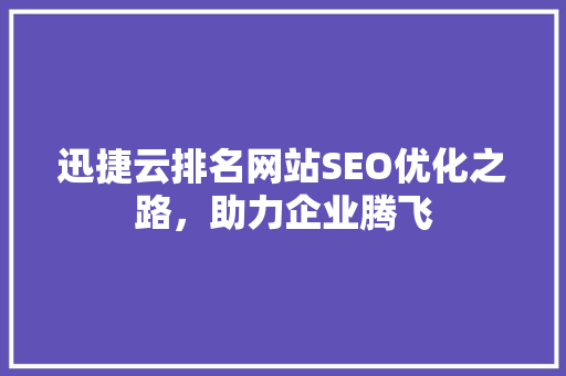 迅捷云排名网站SEO优化之路，助力企业腾飞