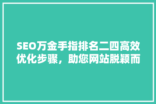 SEO万金手指排名二四高效优化步骤，助您网站脱颖而出