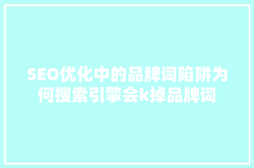 SEO优化中的品牌词陷阱为何搜索引擎会k掉品牌词