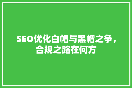 SEO优化白帽与黑帽之争，合规之路在何方