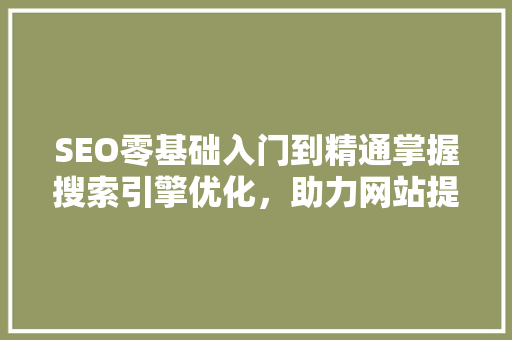 SEO零基础入门到精通掌握搜索引擎优化，助力网站提升排名