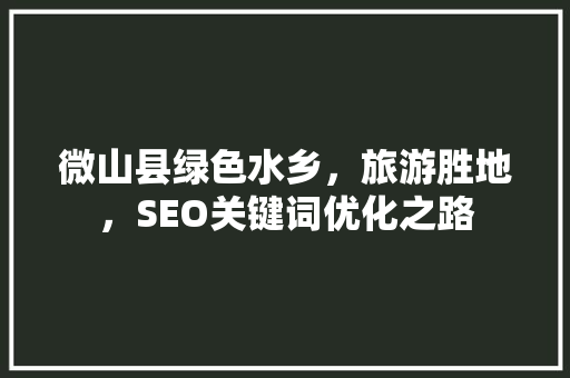 微山县绿色水乡，旅游胜地，SEO关键词优化之路