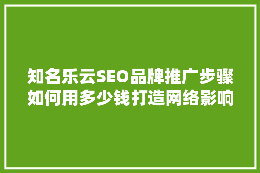 知名乐云SEO品牌推广步骤如何用多少钱打造网络影响力