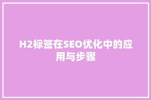 H2标签在SEO优化中的应用与步骤