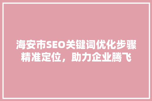 海安市SEO关键词优化步骤精准定位，助力企业腾飞