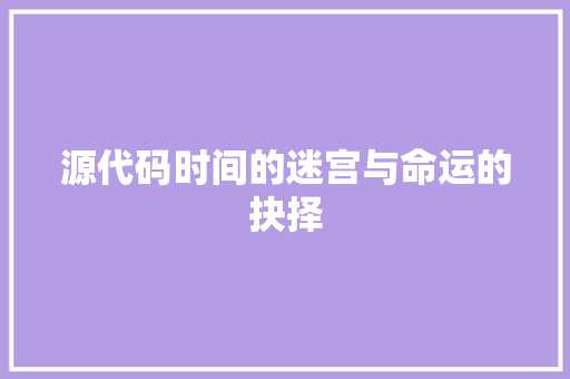 源代码时间的迷宫与命运的抉择