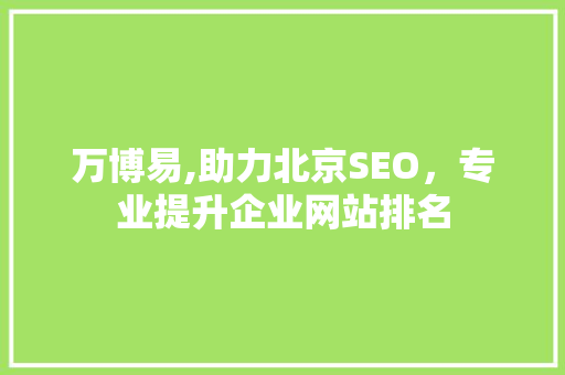 万博易,助力北京SEO，专业提升企业网站排名