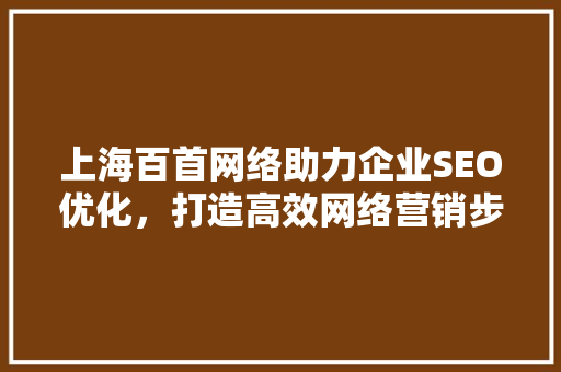上海百首网络助力企业SEO优化，打造高效网络营销步骤