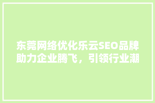 东莞网络优化乐云SEO品牌助力企业腾飞，引领行业潮流