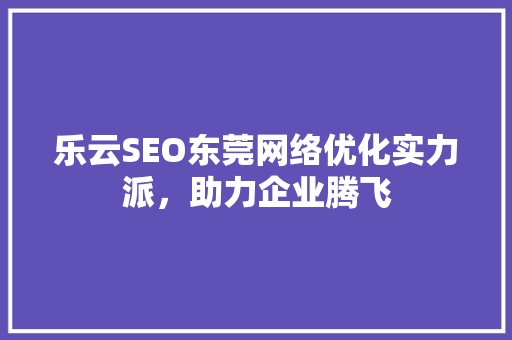 乐云SEO东莞网络优化实力派，助力企业腾飞